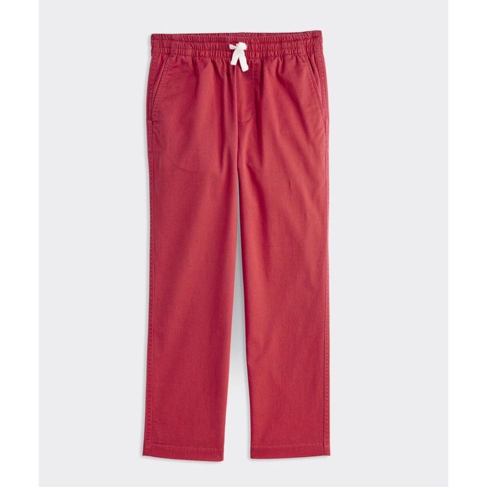 Vineyard Vines BoysPull-On Chino Khaki Pants Nantucket Red Elastic Sz 7